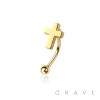 CROSS TOP 316L SURGICAL STEEL CURVED BARBELL/EYEBROW